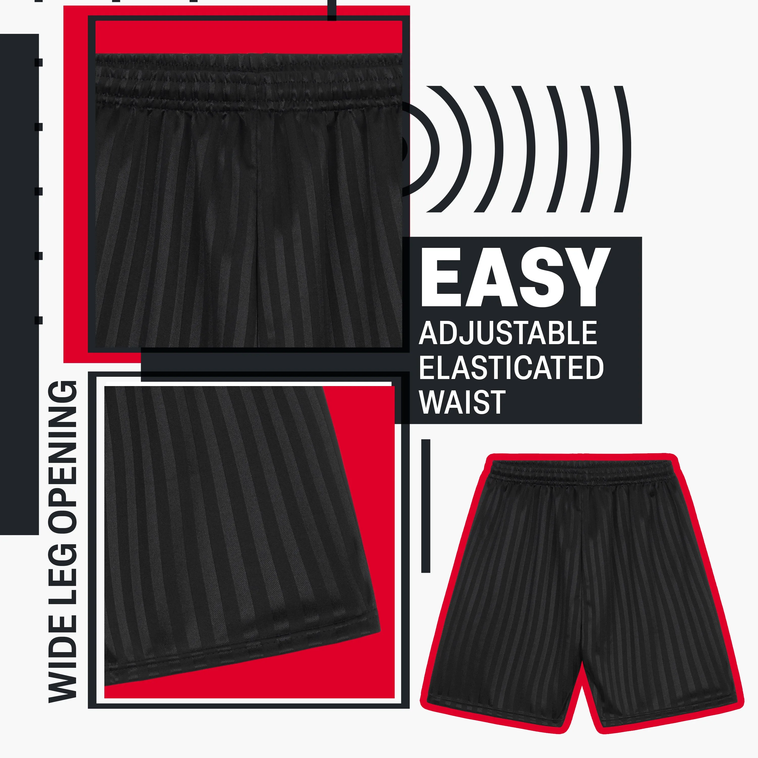 CityComfort Boys Striped Shadow Sport Shorts