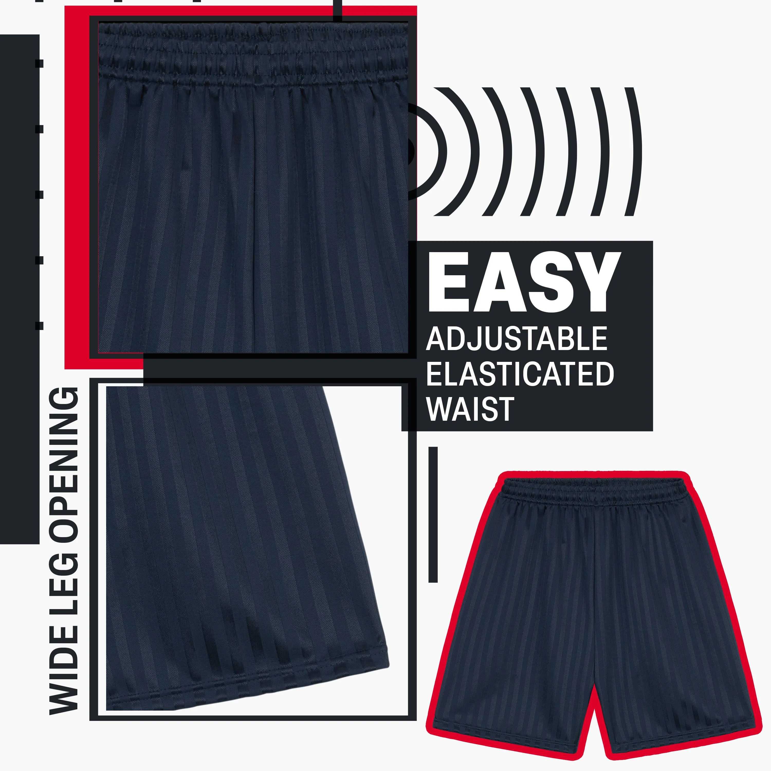 CityComfort Boys Striped Shadow Sport Shorts