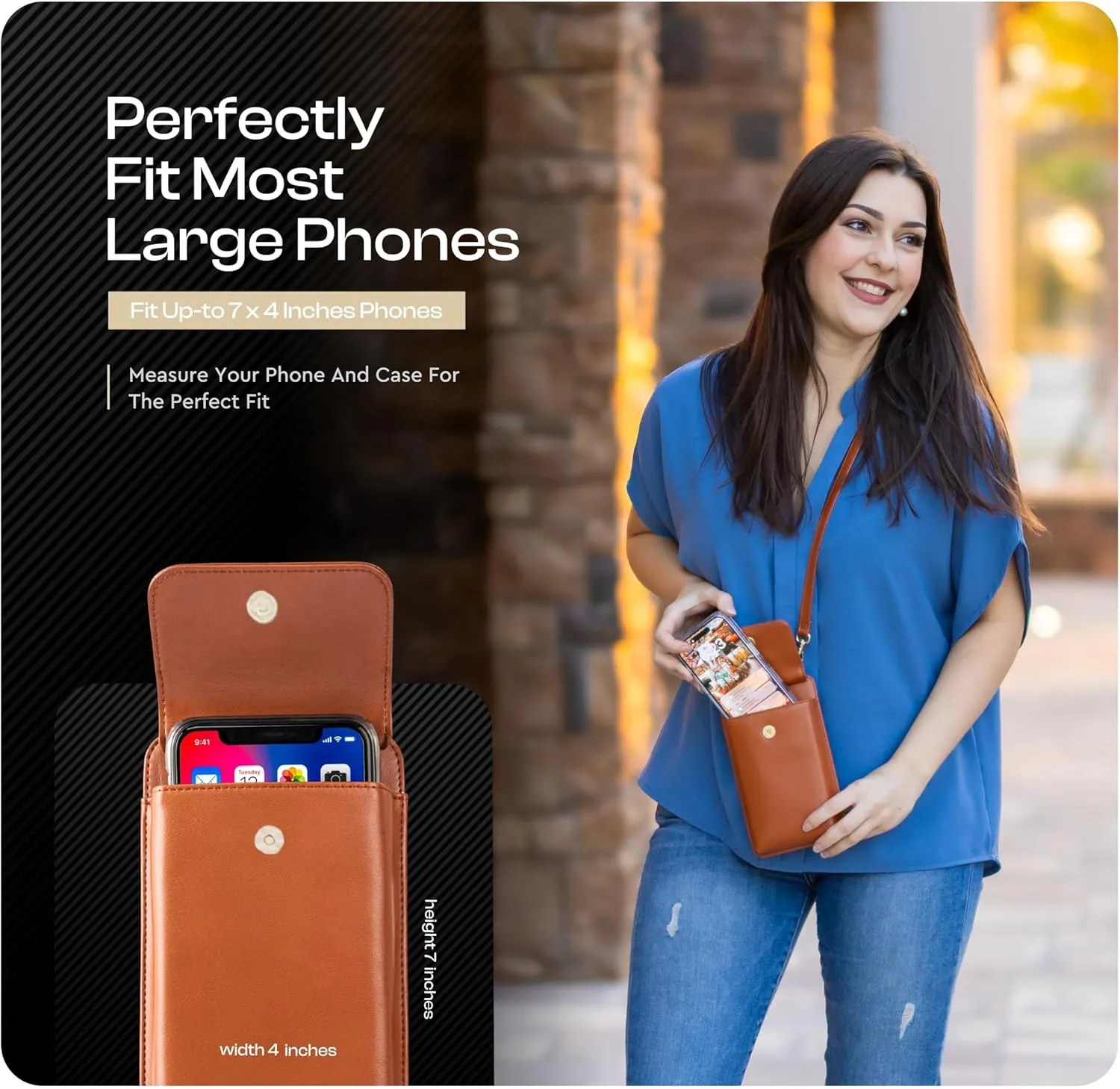 Claasico Womens Crossbody Wallet & Phone Case | iPhone/Samsung/LG Magnet Cell Pouch & Handbag