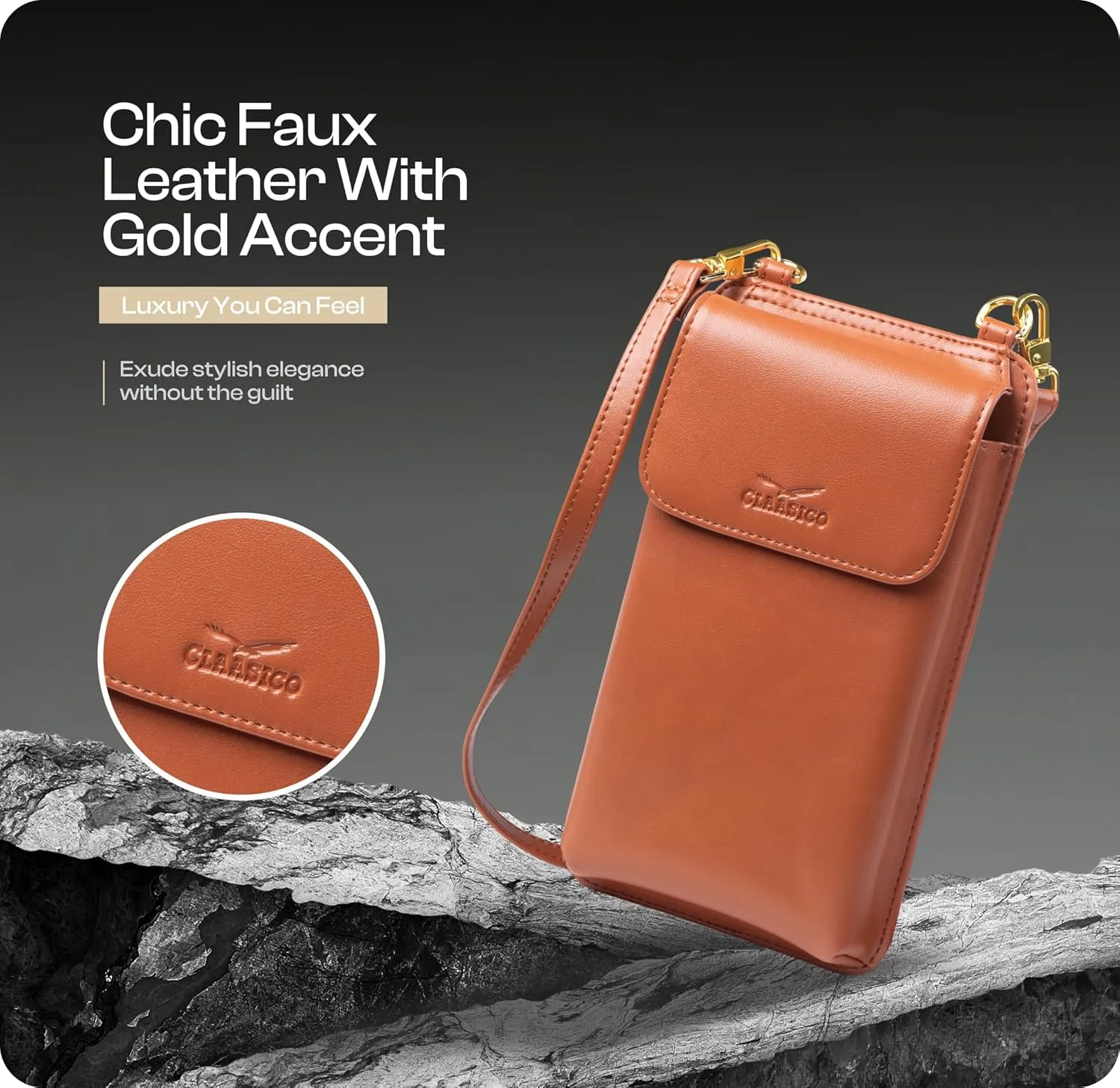 Claasico Womens Crossbody Wallet & Phone Case | iPhone/Samsung/LG Magnet Cell Pouch & Handbag
