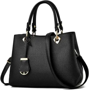 Classic Top Handle Handbag for Women Vegan Leather Satchel Handbags Purse Shoulder Bag Crossbody Bag Casual Bag-Grey