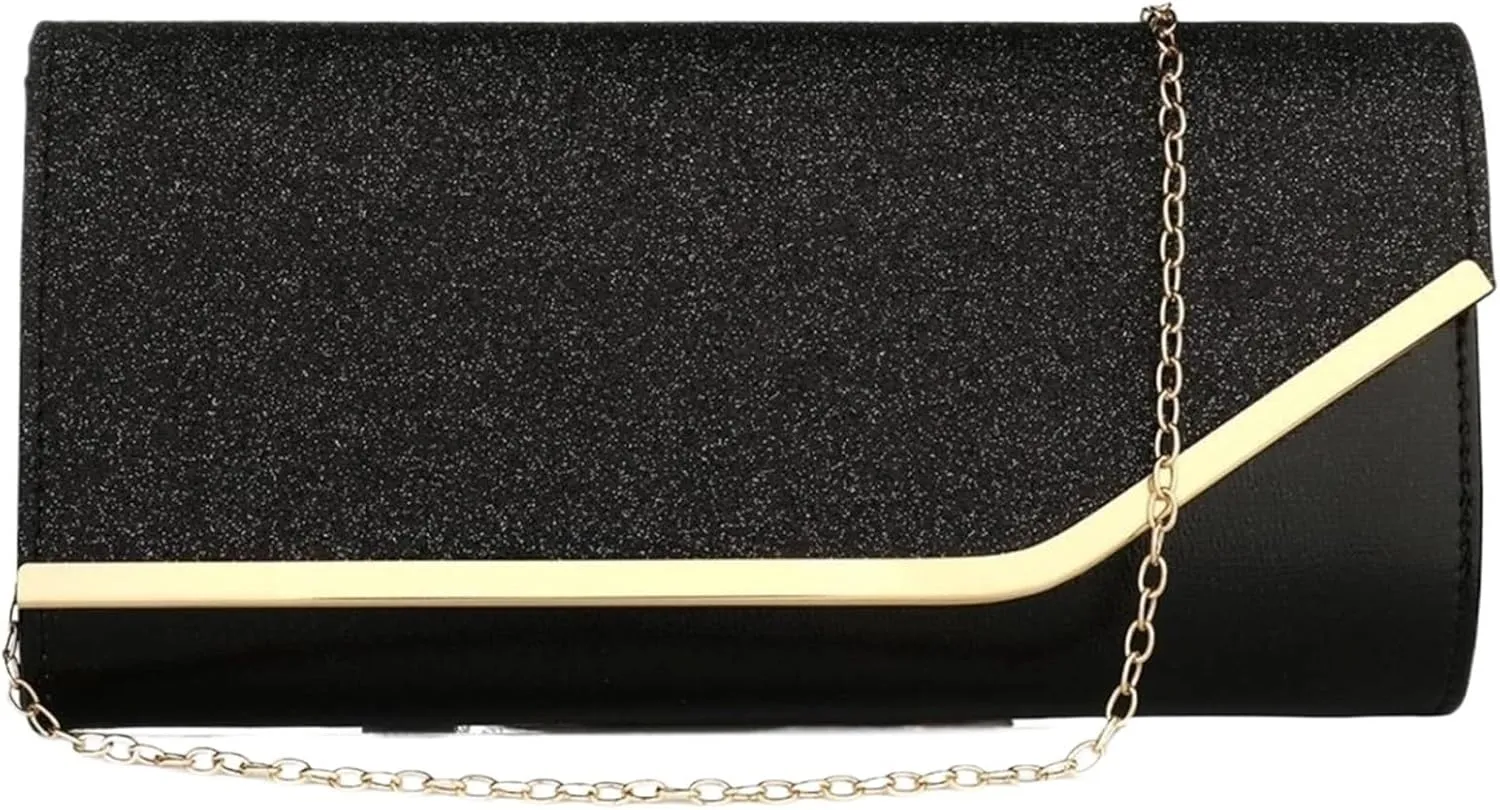 Clutch Purses for Women Fashionable Gold Clutch Bags for Women Elegant Purses Handbags with Chain Shoulder Strap for Wedding Party