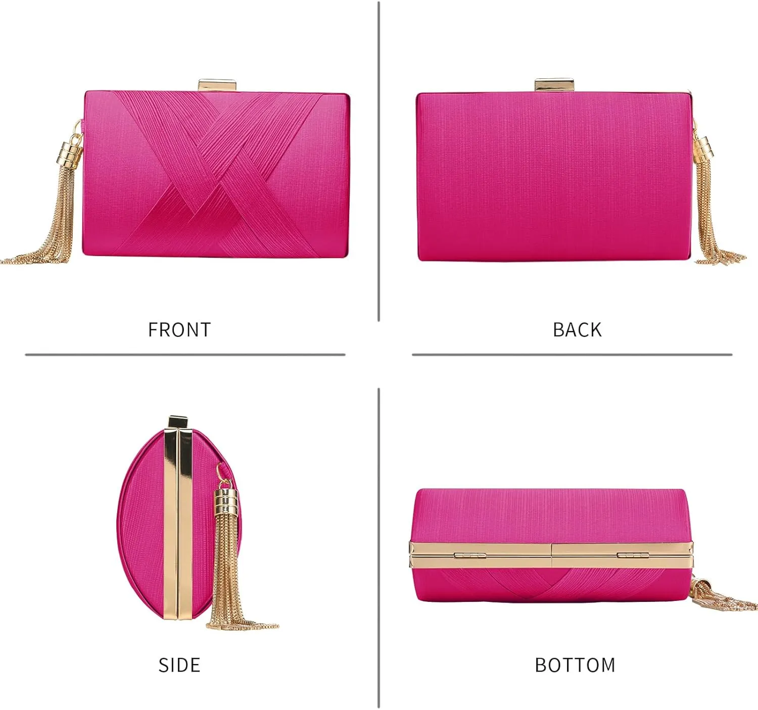 Clutch Purses For Women Tassel Evening Clutch bag Cross Body & Shoulder Bag For Wedding Night out Party