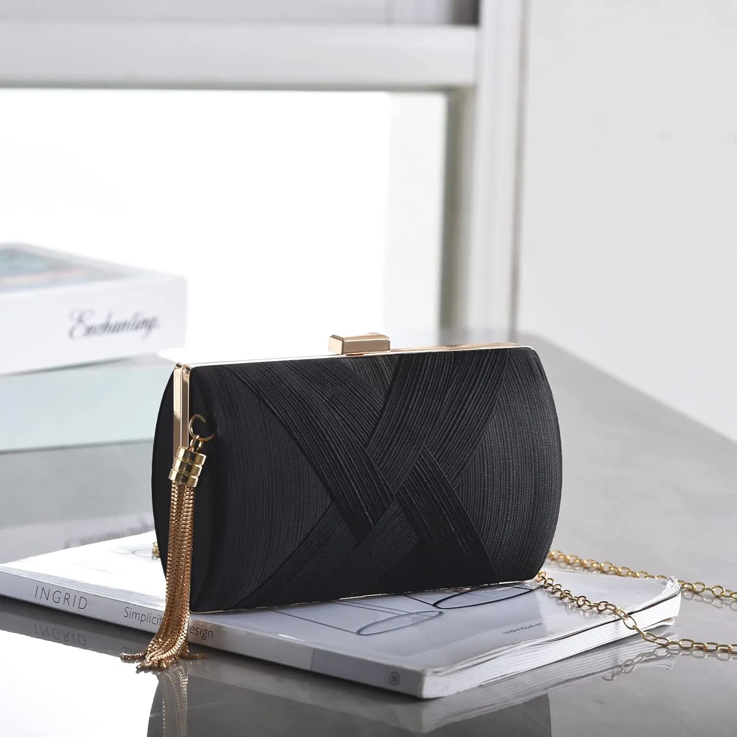 Clutch Purses For Women Tassel Evening Clutch bag Cross Body & Shoulder Bag For Wedding Night out Party