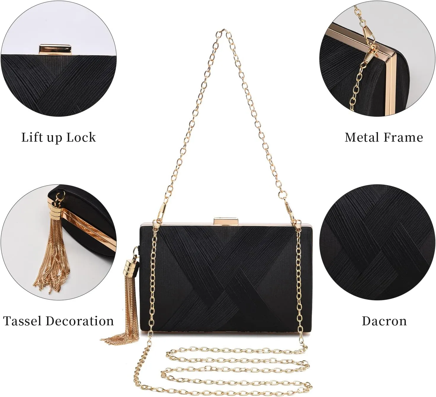 Clutch Purses For Women Tassel Evening Clutch bag Cross Body & Shoulder Bag For Wedding Night out Party