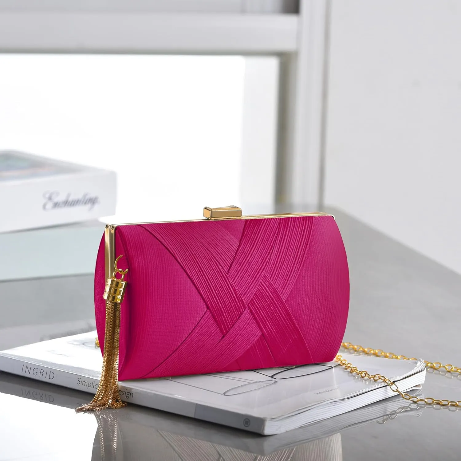 Clutch Purses For Women Tassel Evening Clutch bag Cross Body & Shoulder Bag For Wedding Night out Party