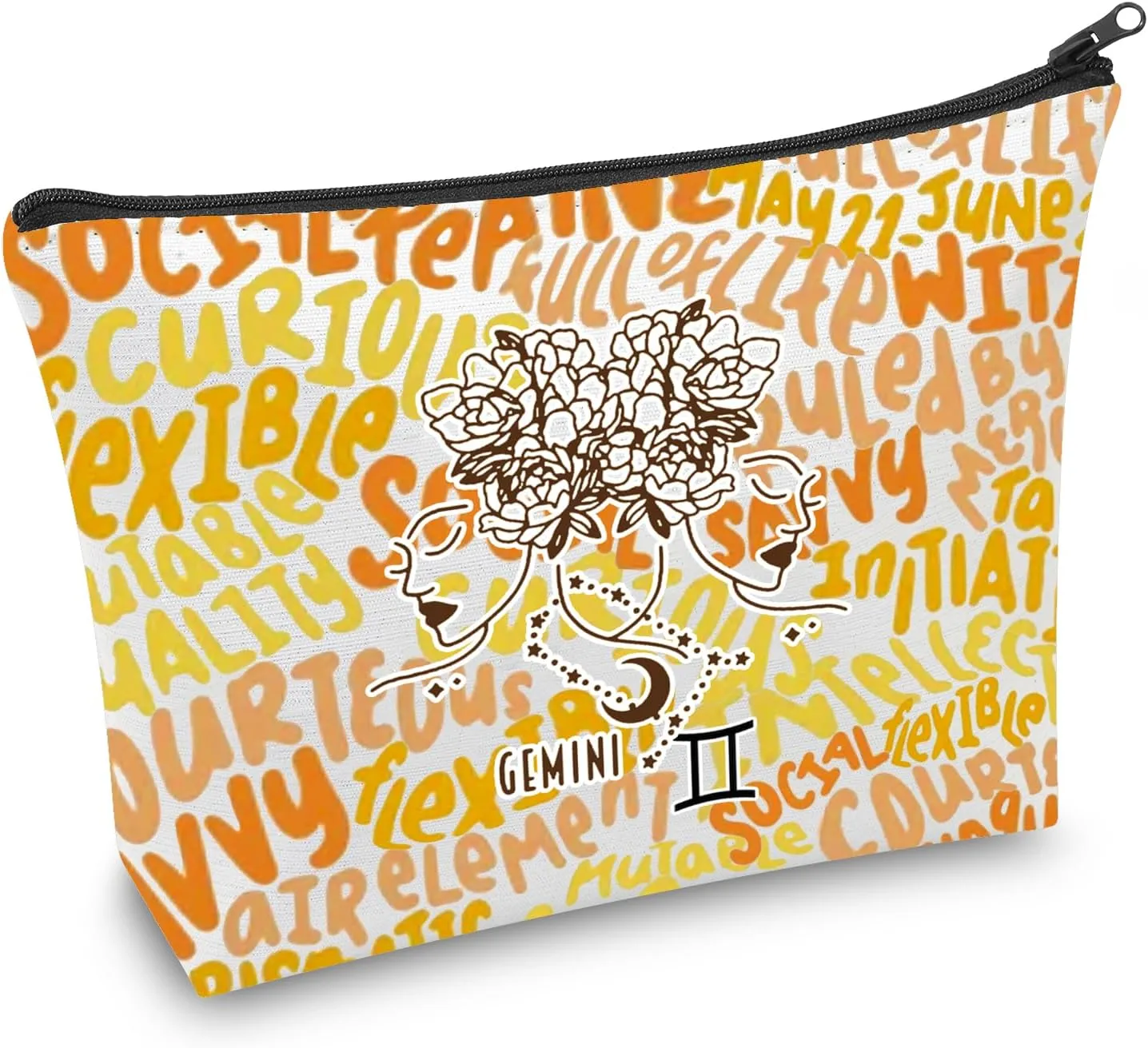 CMNIM Zodiac Makeup Bag 12 Constellation Cosmetic Bag Astrology Lover Gifts Zodiac Sign Birthday Gifts Horoscope Travel Pouch (2499 Gemini)