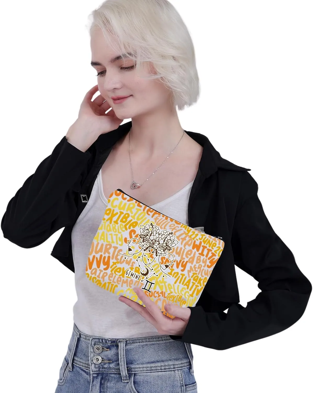 CMNIM Zodiac Makeup Bag 12 Constellation Cosmetic Bag Astrology Lover Gifts Zodiac Sign Birthday Gifts Horoscope Travel Pouch (2499 Gemini)