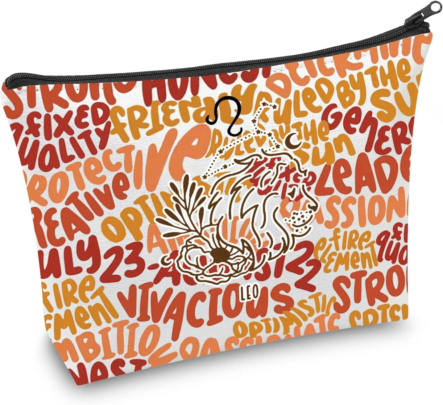 CMNIM Zodiac Makeup Bag 12 Constellation Cosmetic Bag Astrology Lover Gifts Zodiac Sign Birthday Gifts Horoscope Travel Pouch (2499 Leo)