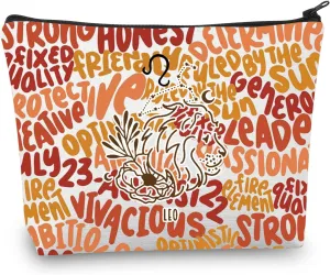 CMNIM Zodiac Makeup Bag 12 Constellation Cosmetic Bag Astrology Lover Gifts Zodiac Sign Birthday Gifts Horoscope Travel Pouch (2499 Leo)