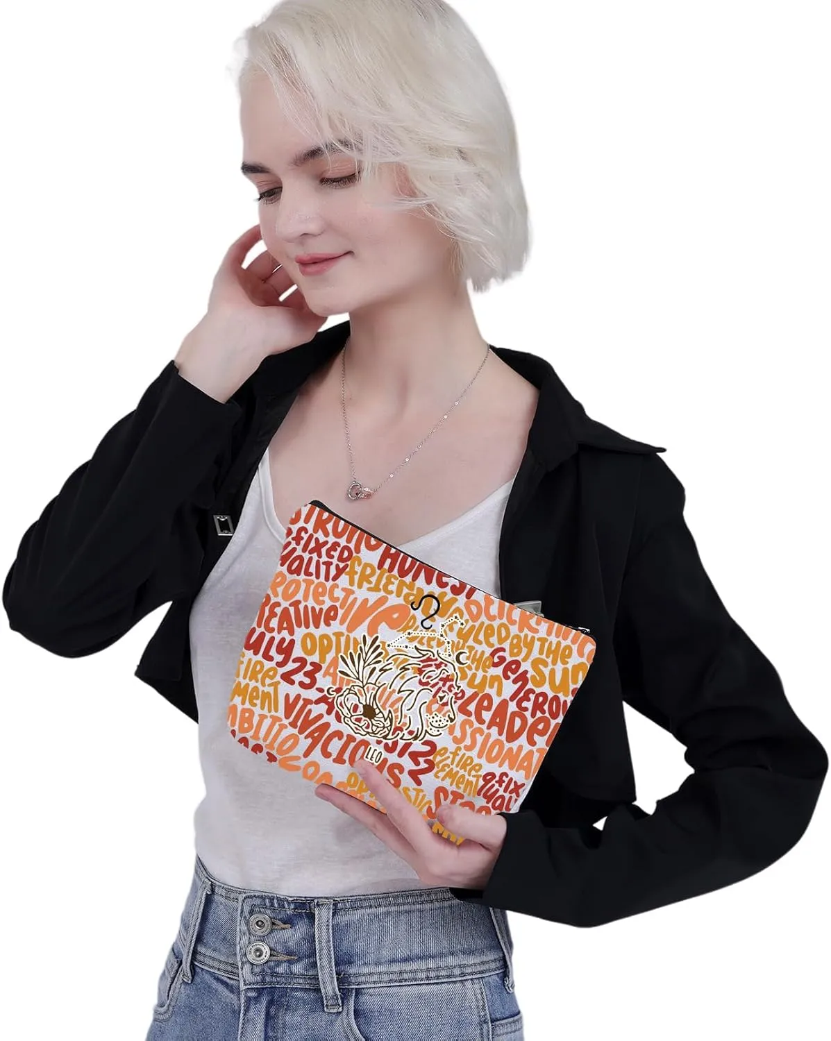 CMNIM Zodiac Makeup Bag 12 Constellation Cosmetic Bag Astrology Lover Gifts Zodiac Sign Birthday Gifts Horoscope Travel Pouch (2499 Leo)
