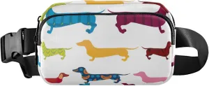 Colorful Dachshund Dogs Women Fanny Pack Waterproof Belt Bags Hip Pack Festival Waist Purse for Women