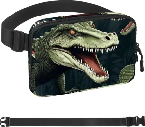 Crocodile H Fanny Packs for Women Men, Crossbody Belt Bag with Zipper Pockets,Waterproof Waist Packs with Adjustable Strap for Workout Running Traveling Hiking