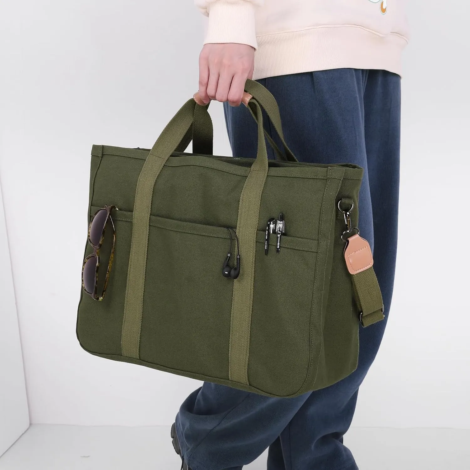 Crossbody Tote Bags For Women Canvas Everything With Compartments Women's Fashion Shoulder Bag Handbag