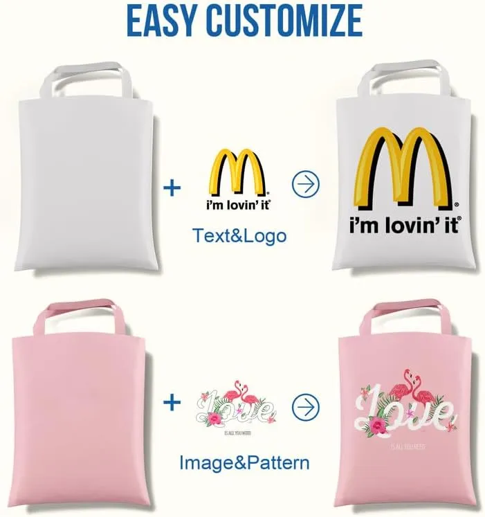 Custom Canvas Tote Bag Personalized Reusable Carryall Promotional Printed Shoulder bag in Bulk
