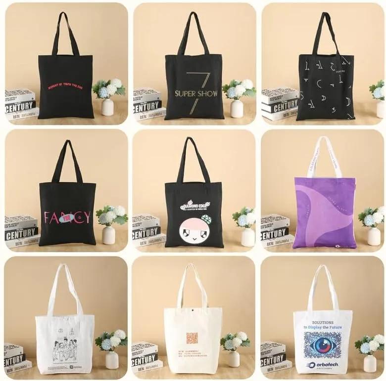 Custom Canvas Tote Bag Personalized Reusable Carryall Promotional Printed Shoulder bag in Bulk