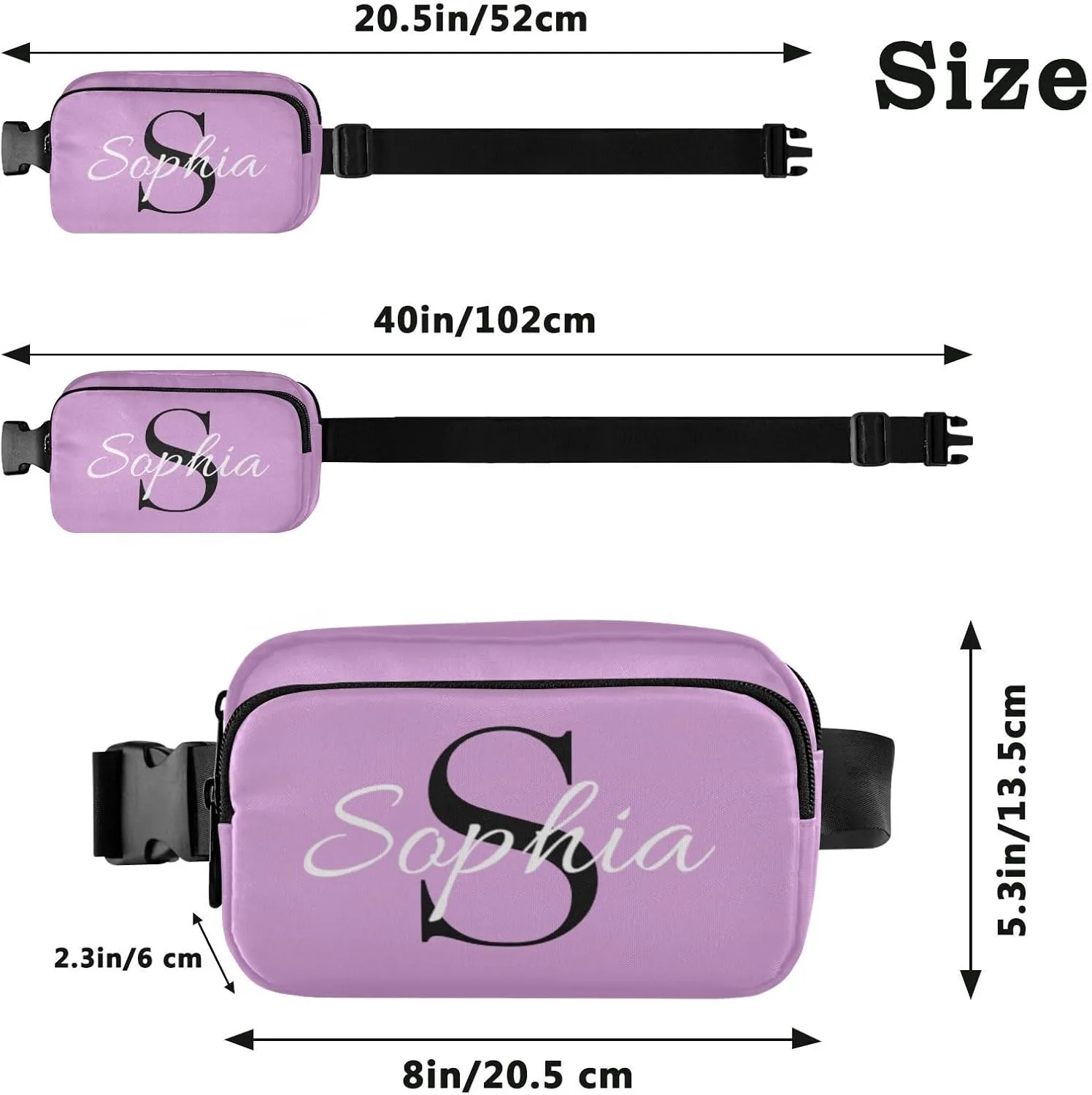 Custom Plum Fanny Pack for Women Men Personalizied Belt Bag Crossbody Waist Pouch Waterproof Everywhere Purse Fashion Sling Bag for Hiking Cycling