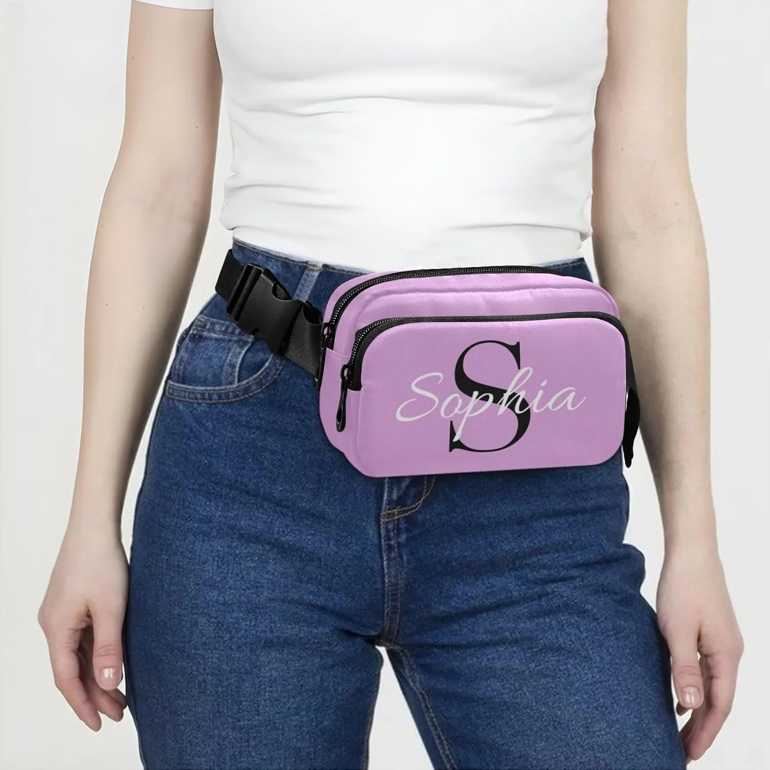 Custom Plum Fanny Pack for Women Men Personalizied Belt Bag Crossbody Waist Pouch Waterproof Everywhere Purse Fashion Sling Bag for Hiking Cycling