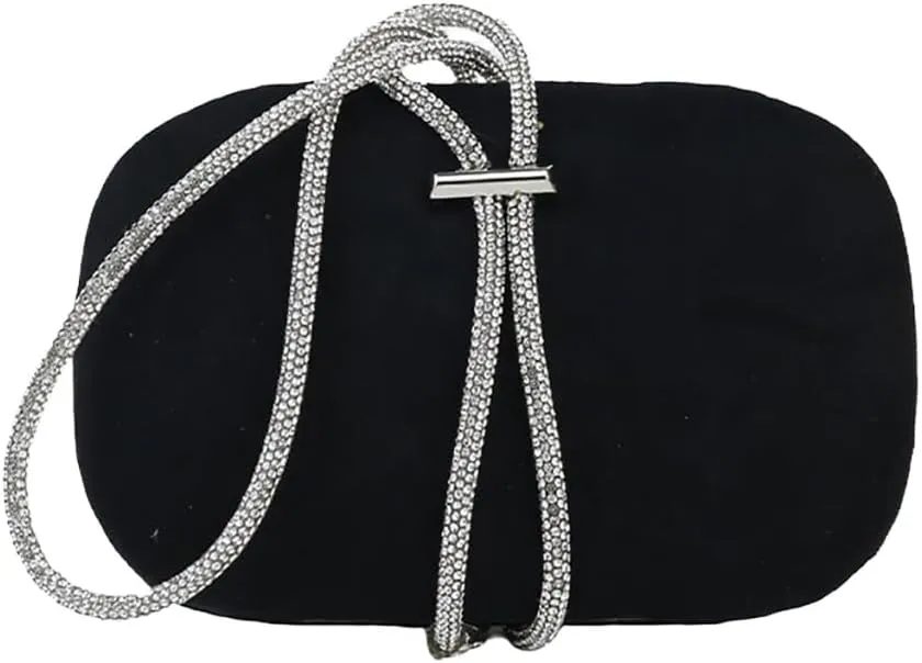 DAFFUI Women Elegant Faux Velvet Evening Bag Draw Rope Clutch Purse Handbag for Office Event Family Party Wedding Guest