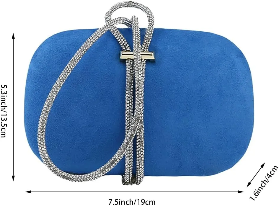 DAFFUI Women Elegant Faux Velvet Evening Bag Draw Rope Clutch Purse Handbag for Office Event Family Party Wedding Guest