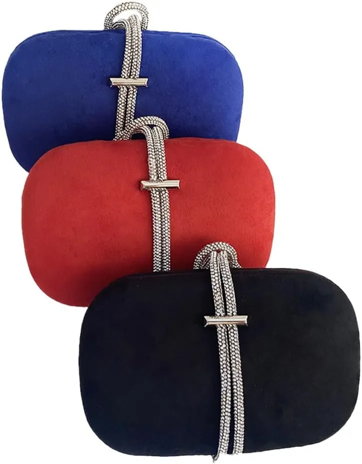 DAFFUI Women Elegant Faux Velvet Evening Bag Draw Rope Clutch Purse Handbag for Office Event Family Party Wedding Guest