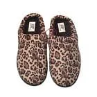 Dearfoams Slippers Womens Brown Black Animal Print Slip On Shoes