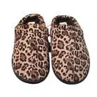 Dearfoams Slippers Womens Brown Black Animal Print Slip On Shoes