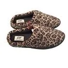 Dearfoams Slippers Womens Brown Black Animal Print Slip On Shoes