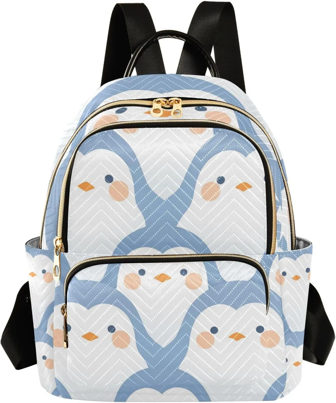 Delicate Cartoon Penguin Light Blue 14 Inch trendy, stylish fashion backpack for women backpack diaper bag for ladies,teen girls
