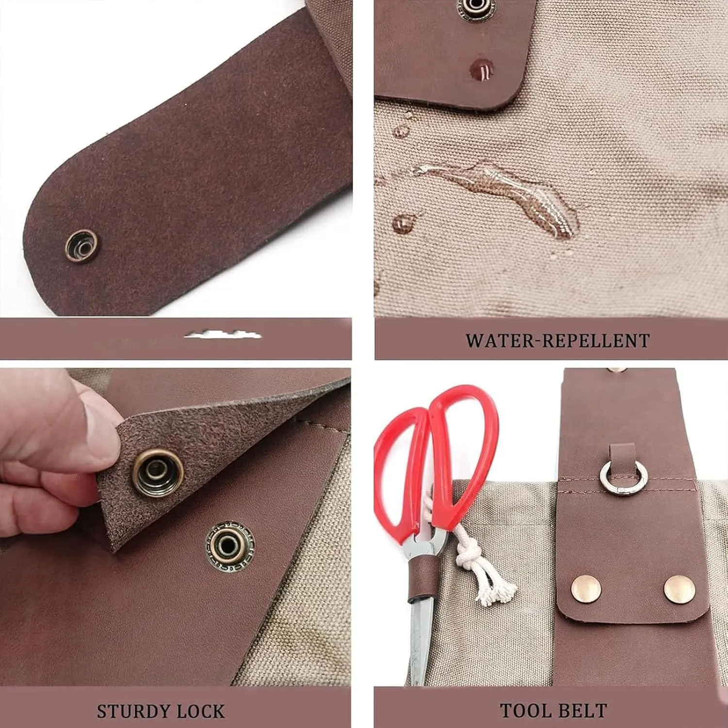 Derivemid Foraging Bag, Derivemid Belt Bags, Collapsible with Drawstring Handmade Cowhide Canvas Bags, for Travel Camping