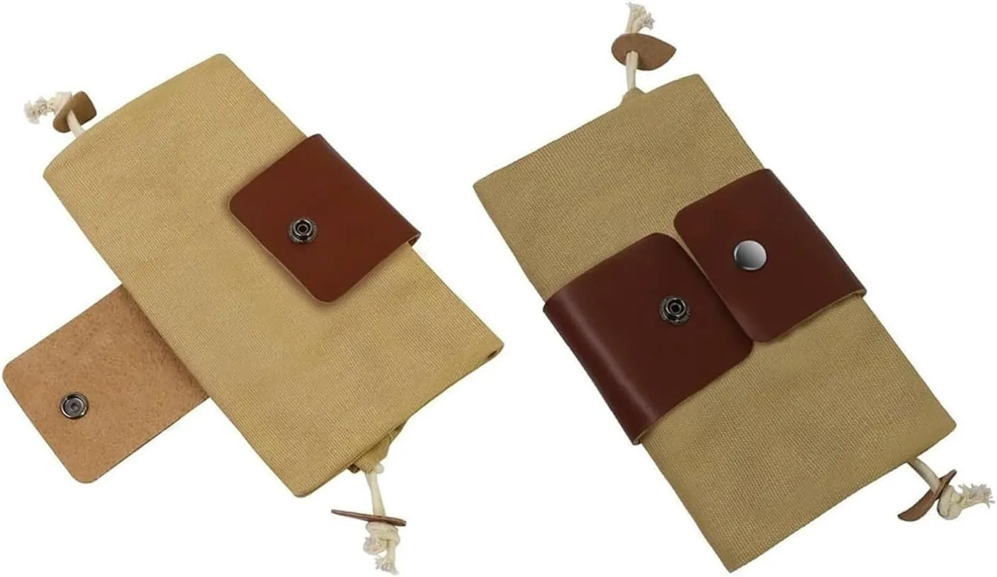 Derivemid Foraging Bag Handmade Cowhide Canvas Bags for Travel Camping Hiking(Green A)