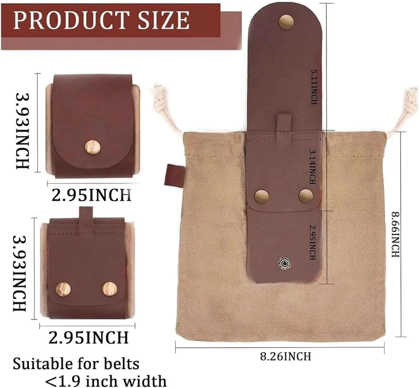Derivemid Foraging Bag Handmade Cowhide Canvas Bags for Travel Camping Hiking(Green A)