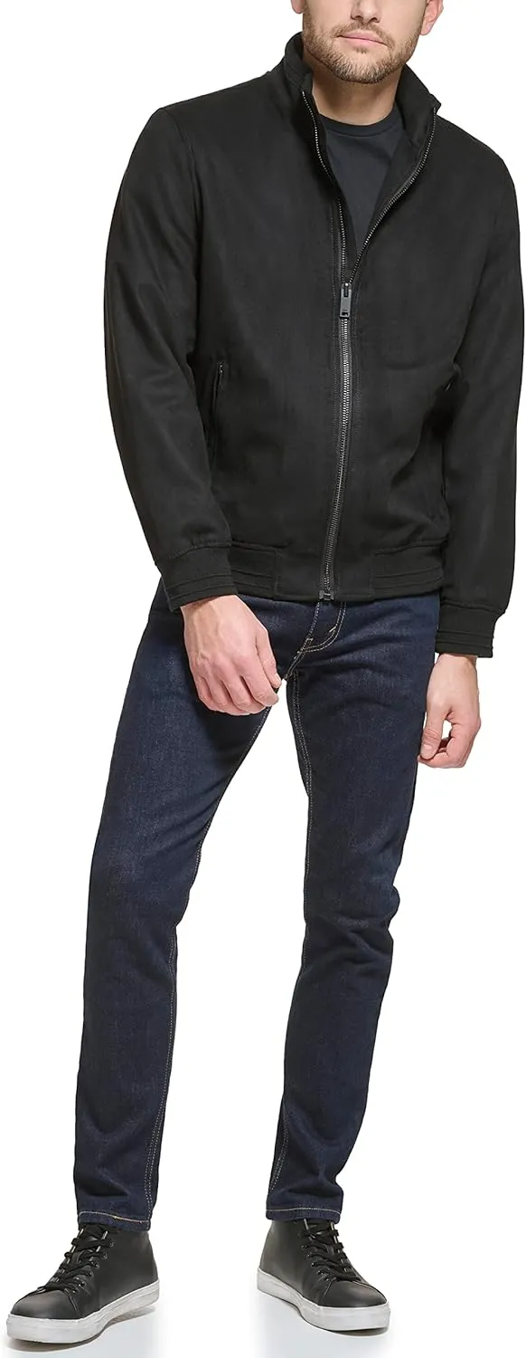 DKNY Men's Modern Knit Collar Bomber Jacket