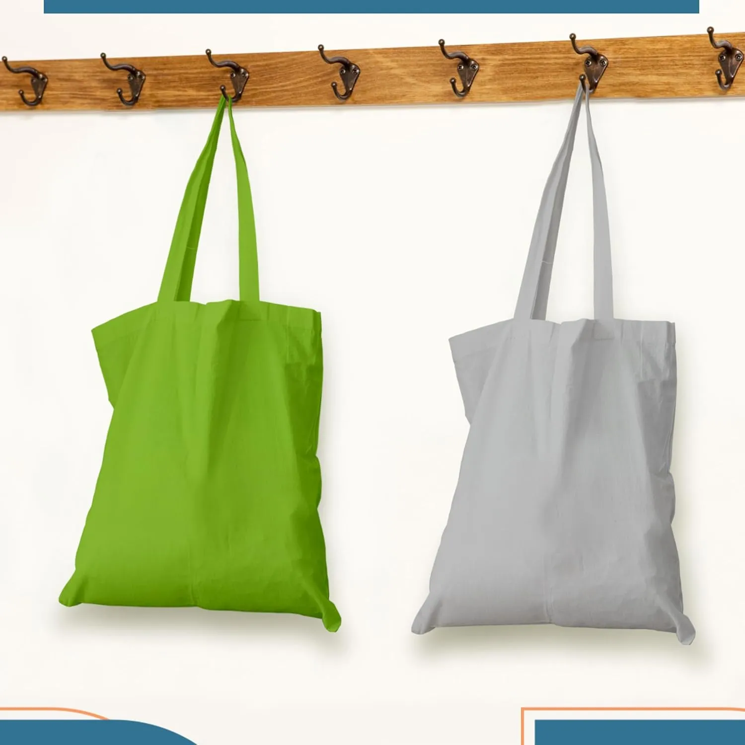 Economical Canvas Cotton Tote Bag, 6 | 8 Pack, Lightweight Reusable Grocery Shopping Cloth Bags, DIY, Advertising, Promotion