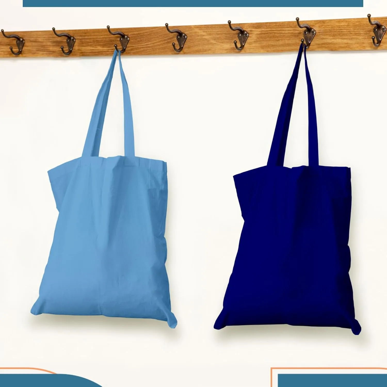 Economical Canvas Cotton Tote Bag, 6 | 8 Pack, Lightweight Reusable Grocery Shopping Cloth Bags, DIY, Advertising, Promotion