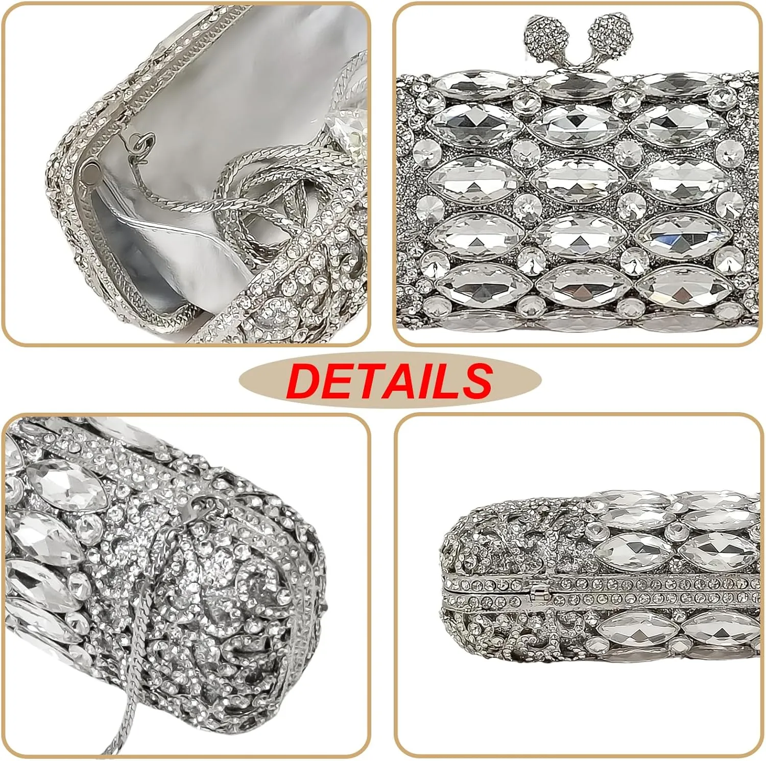 Elegant Cylindrical Crystal Handbag Unique Diamond Evening Bag Women Bridal Party Bag Wedding Clutch Purse