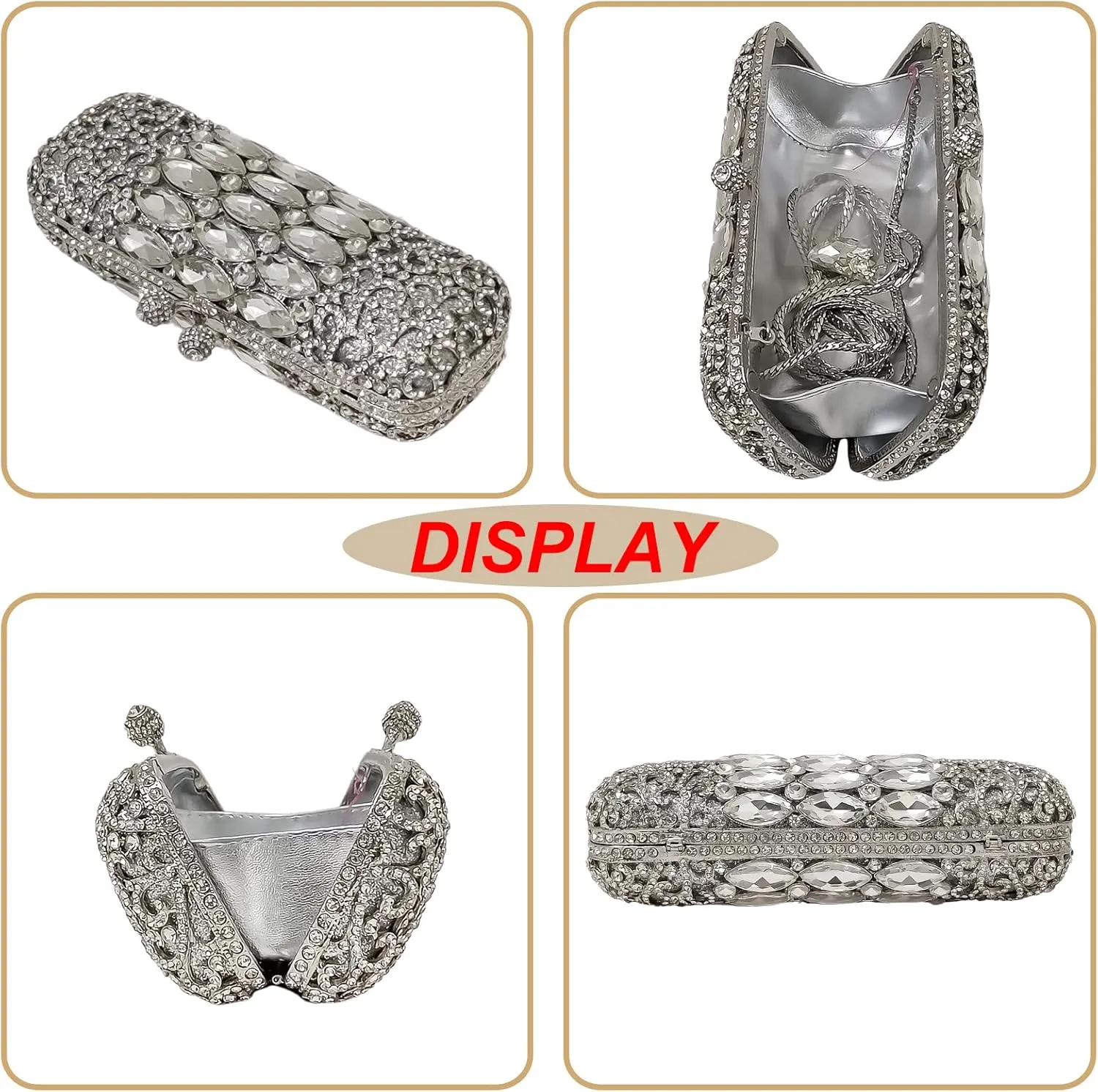 Elegant Cylindrical Crystal Handbag Unique Diamond Evening Bag Women Bridal Party Bag Wedding Clutch Purse