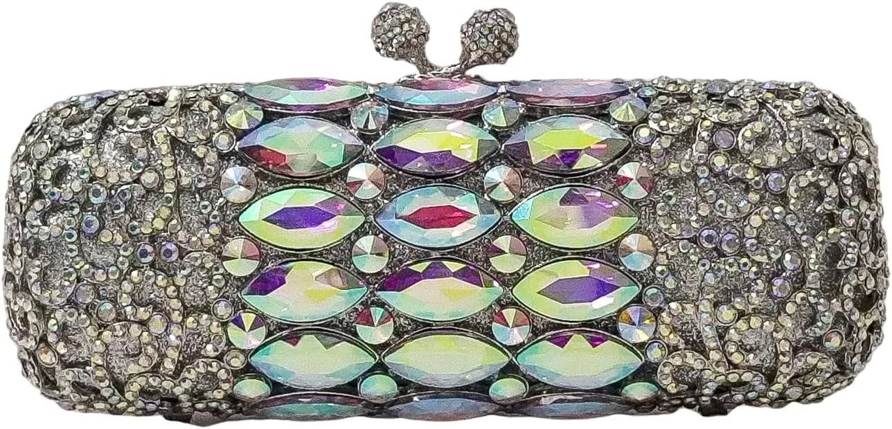 Elegant Cylindrical Crystal Handbag Unique Diamond Evening Bag Women Bridal Party Bag Wedding Clutch Purse