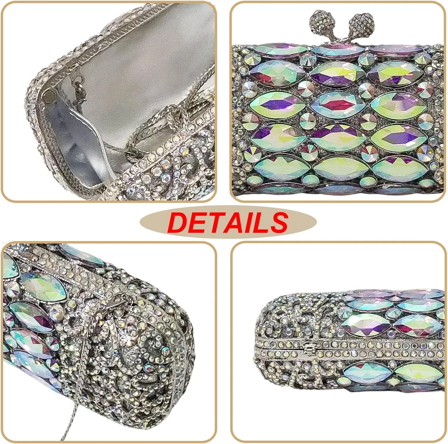 Elegant Cylindrical Crystal Handbag Unique Diamond Evening Bag Women Bridal Party Bag Wedding Clutch Purse