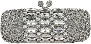 Elegant Cylindrical Crystal Handbag Unique Diamond Evening Bag Women Bridal Party Bag Wedding Clutch Purse