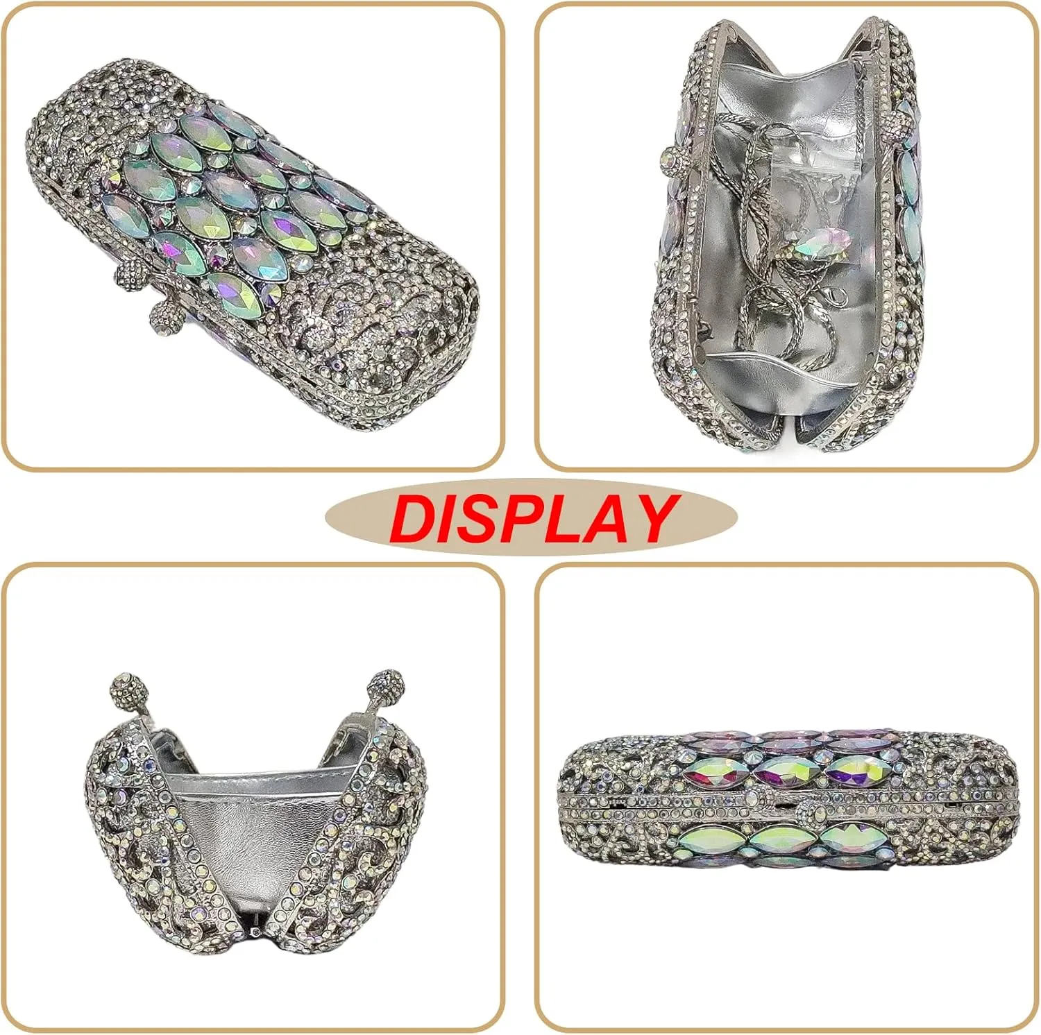 Elegant Cylindrical Crystal Handbag Unique Diamond Evening Bag Women Bridal Party Bag Wedding Clutch Purse