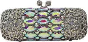 Elegant Cylindrical Crystal Handbag Unique Diamond Evening Bag Women Bridal Party Bag Wedding Clutch Purse