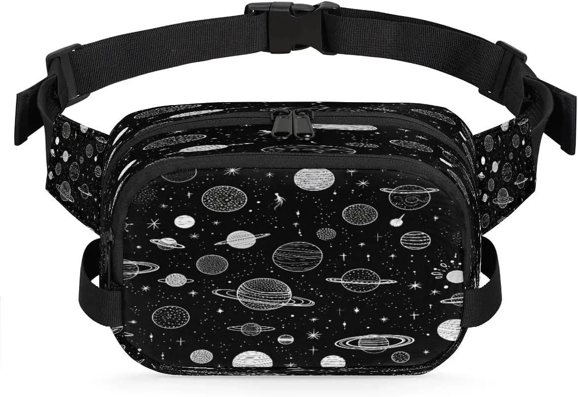 Fanny Pack Crossbody for Women Men Planets Theme Fanny Pack Cross Body Bag for Shopping Traveling Running Hiking Cycling