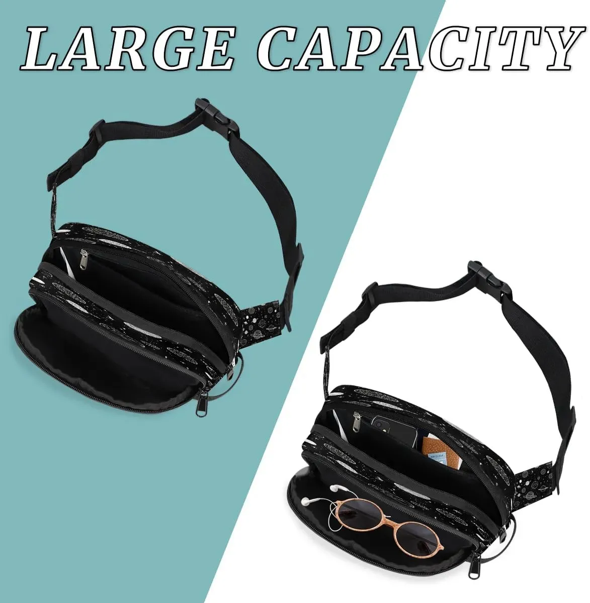 Fanny Pack Crossbody for Women Men Planets Theme Fanny Pack Cross Body Bag for Shopping Traveling Running Hiking Cycling