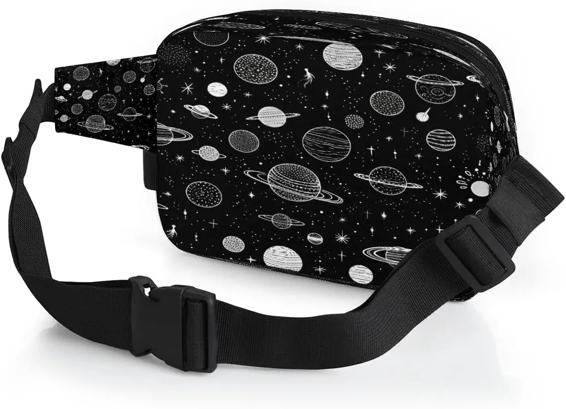 Fanny Pack Crossbody for Women Men Planets Theme Fanny Pack Cross Body Bag for Shopping Traveling Running Hiking Cycling