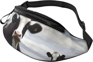 Farm Cow Pictures Fanny Pack for Men Women Fashion Waist Packs Travel Crossbody Bag With Adjustable Strap Everywhere Belt Bag Waterproof Chest Bags Cycling Bum Bag Wallet