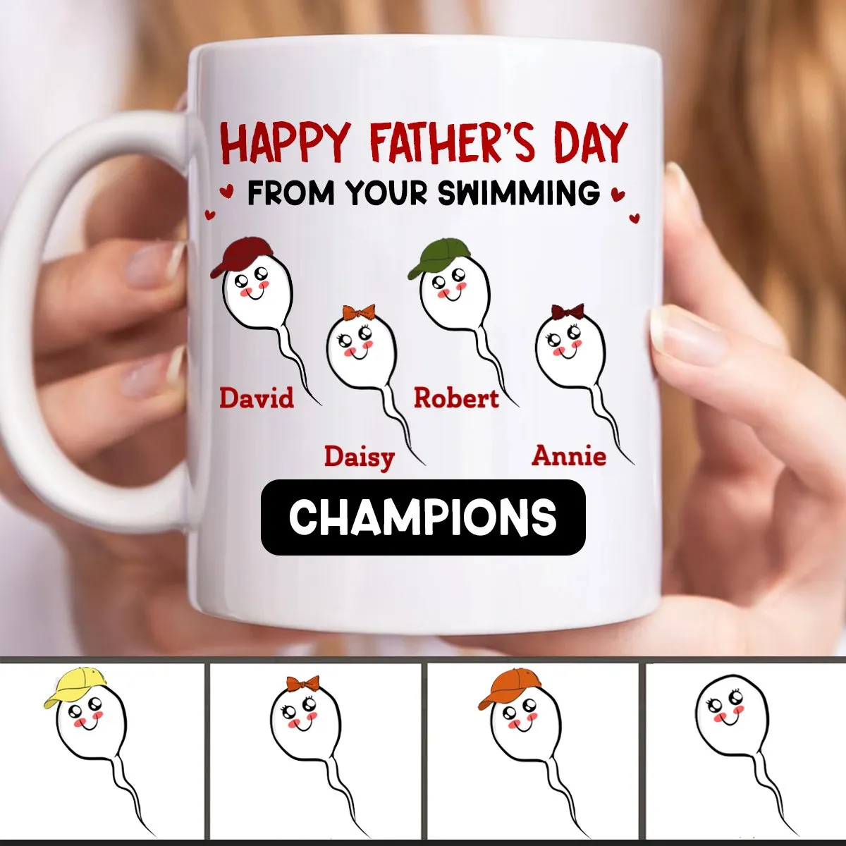 Father - Happy Father's Day From Your Swimming Champions - Personalized Mug (QH)