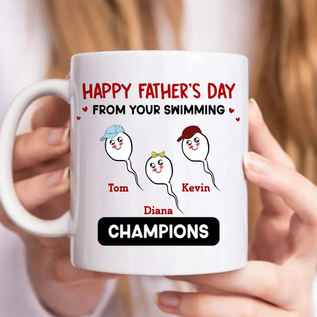 Father - Happy Father's Day From Your Swimming Champions - Personalized Mug (QH)