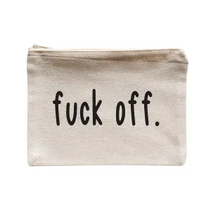 F*ck Off Large Zipper Canvas Makeup Cosmetics Bag