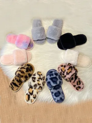 Feels Like Home Faux Fur Slippers By Liv and Mia